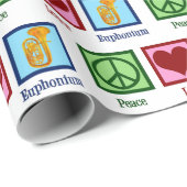 Vrede Liefde Euphonium Kerstmis Cadeaupapier (Rol Hoek)