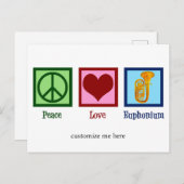 Vrede Liefde Euphonium Schattigee Aangepaste Kerst Briefkaart (Voorkant / Achterkant)