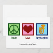 Vrede Liefde Euphonium Schattigee Aangepaste Kerst Feestdagenkaart (Voorkant / Achterkant)