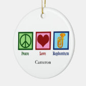 Vrede Liefde Euphonium Schattigee Aangepaste Kerst Keramisch Ornament (Links)
