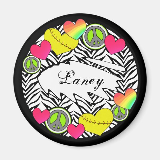 Vrede Liefde FastPitch Magnet (Voorkant)