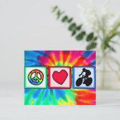 Vrede, liefde, fietsen briefkaart (Staand voorkant)