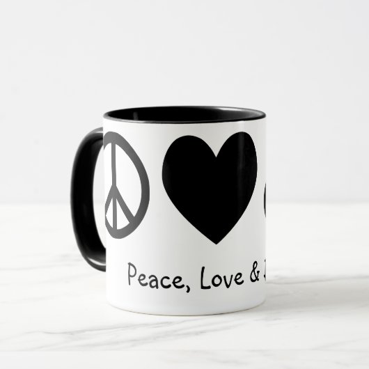 Vrede, Liefde & Fietsen Mok (Voorkant links)