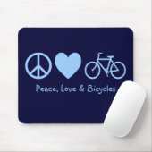 Vrede, Liefde & Fietsen Mousepad Muismat (Met muis)