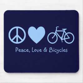 Vrede, Liefde & Fietsen Mousepad Muismat