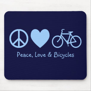 Vrede, Liefde & Fietsen Mousepad Muismat