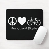 Vrede, Liefde & Fietsen Mousepad Muismat (Met muis)