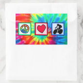 Vrede, liefde, fietsen rechthoekige sticker (Tas)