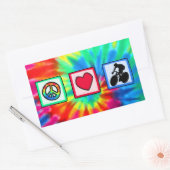 Vrede, liefde, fietsen rechthoekige sticker (Envelop)