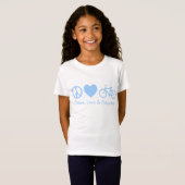 Vrede, Liefde & Fietsen T-shirt (Voorkant volledig)