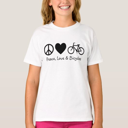 Vrede, Liefde & Fietsen T-shirt (Voorkant)