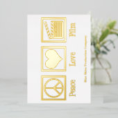 Vrede Liefde Filmproductie Bedrijfsdirecteur Goud Folie Feestdagenkaart (Staand Voorkant)