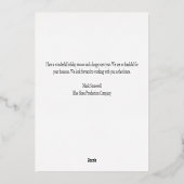 Vrede Liefde Filmproductie Bedrijfsdirecteur Goud Folie Feestdagenkaart (Achterkant)