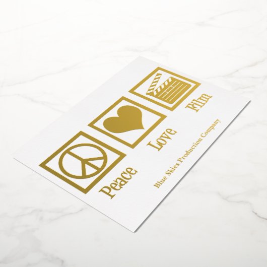 Vrede Liefde Filmproductie Bedrijfsdirecteur Goud Folie Feestdagenkaart (Gedraaid)