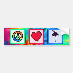 Vrede, liefde, Flamingos Bumpersticker