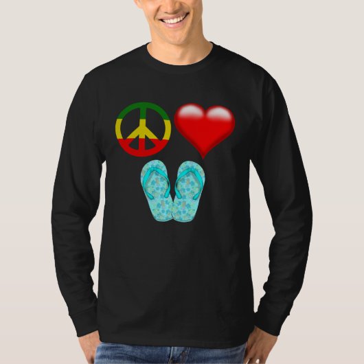 Vrede Liefde Flip Flops T-shirt (Voorkant)