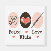 Vrede Liefde Fluit Magnet (Voorkant)