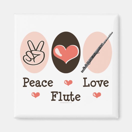 Vrede Liefde Fluit Magnet (Voorkant)