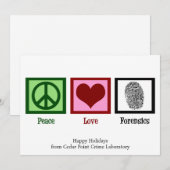 Vrede Liefde Forensics Aangepaste Kerstmis Feestdagenkaart (Voorkant / Achterkant)