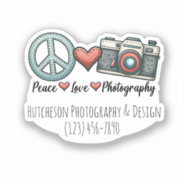 Vrede Liefde Fotografie Fotograaf Camera Gift Sticker