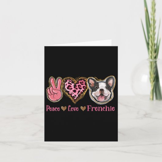 Vrede Liefde Franse Fun Hond Moeder Moederdag Kaart (Voorkant)