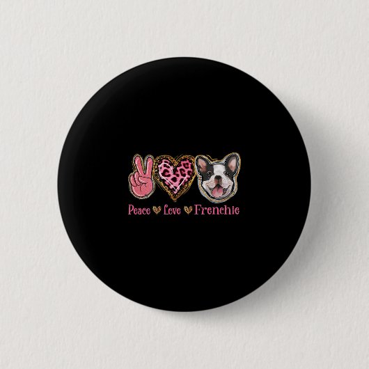 Vrede Liefde Franse Fun Hond Moeder Moederdag Ronde Button 5,7 Cm (Voorkant)