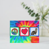 Vrede, liefde, fretten briefkaart (Staand voorkant)