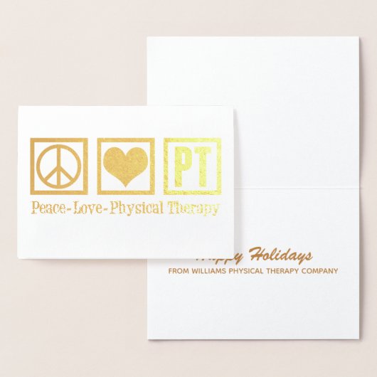 Vrede Liefde Fysiotherapie Goud Folie Kaart (Display)