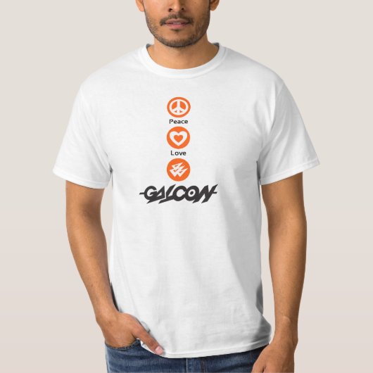 Vrede, liefde, Galcon T-shirt (Voorkant)