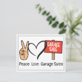 Vrede, Liefde, Garageverkoop Postkaart (Staand voorkant)