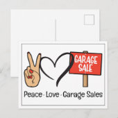 Vrede, Liefde, Garageverkoop Postkaart (Voorkant / Achterkant)