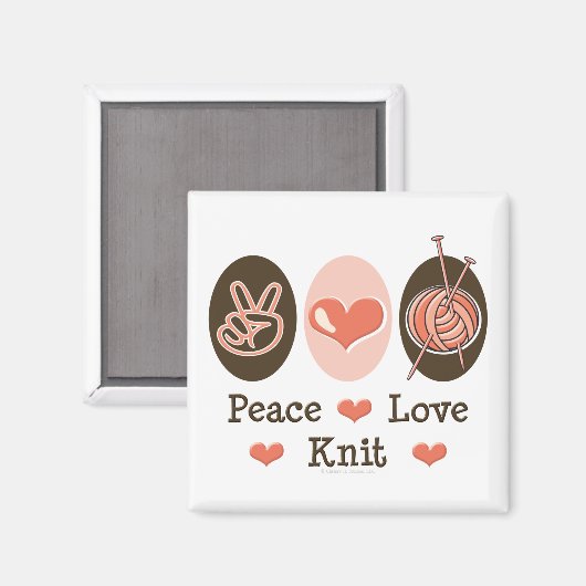 Vrede Liefde Gebreide Magnet (Voorkant / Achterkant)