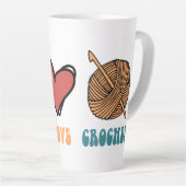 Vrede, liefde, gehaakte latte Mok (Rechterhoek)