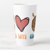 Vrede, liefde, gehaakte latte Mok (Voorkant)