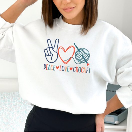 Vrede, liefde gehaakte sweatshirt