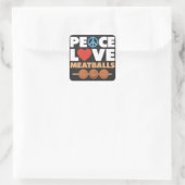 Vrede Liefde Gehaktballen: eigenzinnige Ode aan ha Vierkante Sticker (Tas)