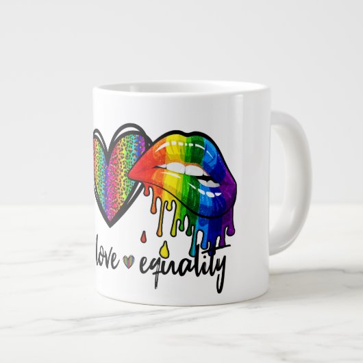 Vrede, liefde & gelijkheid grote koffiekop (Voorkant rechts)