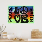 VREDE LIEFDE GELOOF POSTER (Keuken)