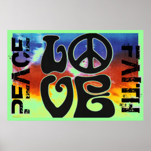 VREDE LIEFDE GELOOF POSTER
