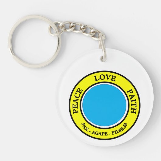 Vrede, Liefde, Geloof sleutelhanger (Voorkant)
