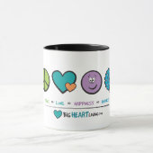 Vrede, liefde, geluk en Mok van de Kindness (Midden)