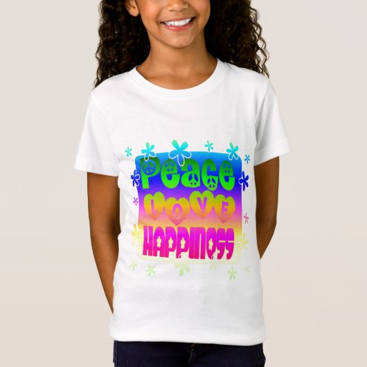 Vrede, liefde, geluk T-shirt (Voorkant)