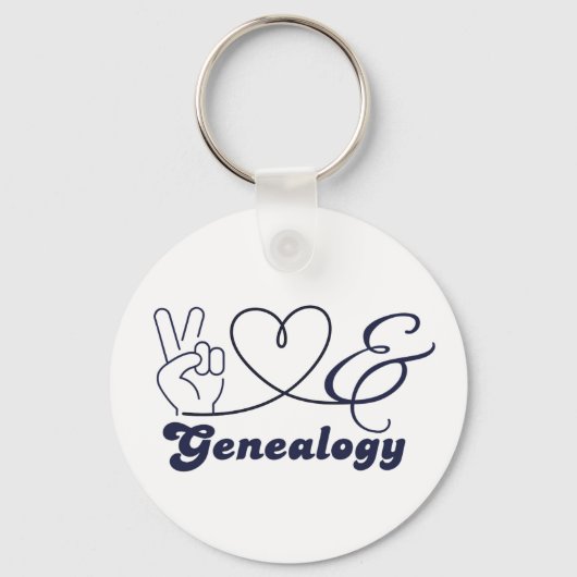 Vrede, Liefde & Genealogie Sleutelhanger (Voorkant)