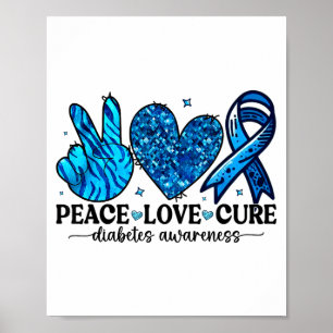 Vrede Liefde Genees Type 1 Diabetes Bewustzijn T1d Poster