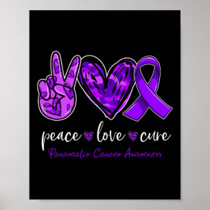 Vrede liefde genezen Pancreas Kanker Awareness maa Poster