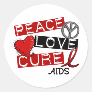 Vrede, liefde, genezing AIDS Ronde Sticker