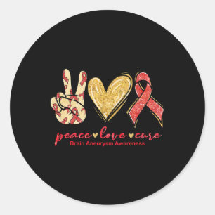 Vrede Liefde Genezing Bourgondië Lint Hersenaneury Ronde Sticker