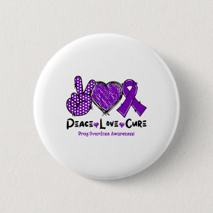 Vrede Liefde Genezing Drugs Overdosis Bewustzijn P Ronde Button 5,7 Cm