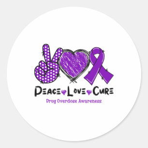 Vrede Liefde Genezing Drugs Overdosis Bewustzijn P Ronde Sticker