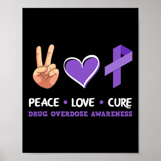 Vrede Liefde Genezing Drugs Overdosis Bewustzijn Poster (Voorkant)